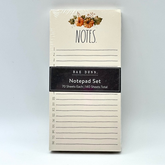 Rae Dunn Notepad Set NOTES / TO DO Pumpkins (Black/Ivory) - Picture 1 of 5